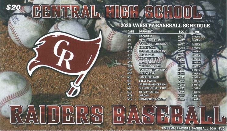 Central Raiders baseball schedule