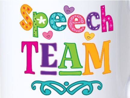 Speech Team written in colorful letters